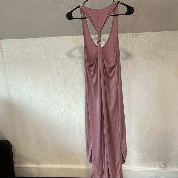 Revolve Mod Ref Deep V Neck Twist racer back Mauve Sundress Midi Dress - Picture 10 of 15